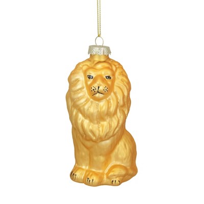 Northlight 4.25" Yellow and Gold Glass Lion Christmas Ornament