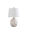 21.75" Coastal Seaside Cascade Scallop Ceramic Table Lamp Cream/Taupe - Ore International: Elegant Linen Shade, UL Listed - 2 of 4