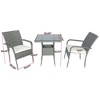 3 Pieces Patio Furniture Set, Wicker Patio Bistro Set with Glass Top Coffee Table & Cushion, Conversation Set for Balcony Garden Porch Poolside - 3 of 4