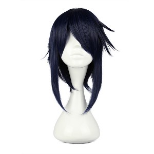 Unique Bargains Women's Wigs 16" Deep Blue with Wig Cap - 1 of 4