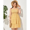 Plus Size Summer Dresses Women's Sleeveless Square Neck Smocked Flowy Ruffle A Line Maxi Dress - 3 of 4
