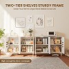 Boho Rattan Sideboard Cabinet with 4 Doors, Accent Storage Console with Adjustable Shelves for Dining Room, Kitchen, or Hallway - 3 of 4