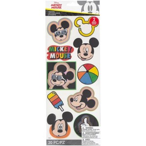 EK Success Disney Large Flat Stickers - Mickey Head Badges, 20pcs - 1 of 2