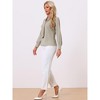 INSPIRE CHIC Women's Long Sleeve Pleated Tie Neck Office Blouses - 3 of 4