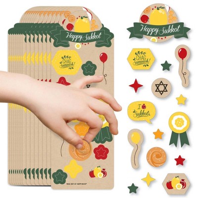 Big Dot of Happiness Sukkot - Sukkah Holiday Favor Kids Stickers - 16 Sheets - 256 Stickers