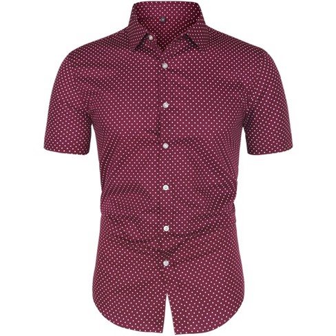 Big Polka Dot Pattern Short Sleeve Shirts for Men Loose Fit Tee Round Neck  Tops Clothes
