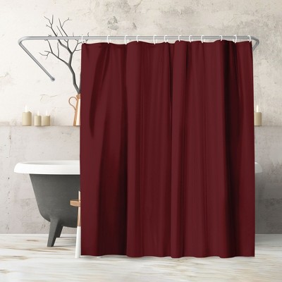 Americanflat 71x74 Solid Burgundy Shower Curtain - 100% Polyester Shower Curtain - Water-Resistant Curtain with Metal Grommets and 12 Curtain Rings
