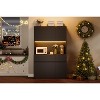 Pantry Cabinet with Charging Station, Kitchen Pantry Storage Cabinet with Microwave Stand, 3 Drawers and Adjust Shelves - 2 of 4