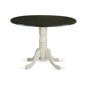 East West Furniture,Dining Table Black & Linen White - 1 of 3