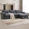 Whisen Chenille Sectional Sofa with Storage Ottoman and Pockets - 2 of 4