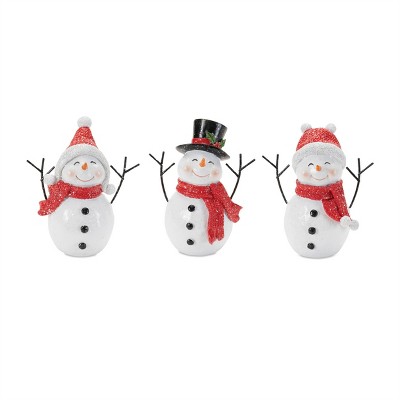 Holiday Snowman Figurine (Set of 3)