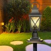 Gulches Outdoor Lamp Posts, 18-22" Vintage Black/Bronze Lanterns with Clear Glass, Waterproof for Garden, Patio, Pathway (1-2 Pack) - 3 of 4