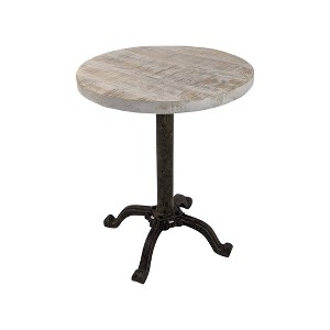 Carolina Living Colton Adjustable Vintage Table Natural Driftwood/Aged Iron: Mango Wood, Iron Frame, 30 Day Warranty - 1 of 4