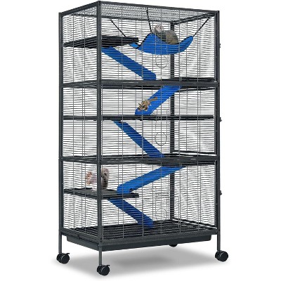 Metal Small Animal Cage, 6-Tier Ferret Cage with Removable Flannel ramps and Hammock for Chinchillas/Guinea Pig/Rabbit/Rolling Critter Nation Cage