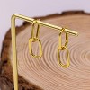 Gold Earrings for Women Trendy, Simple Dainty 14K Gold Plated Paperclip Square Chain Link Dangle Pin Stud Huggie Earrings Lightweight - 4 of 4