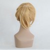 Unique Bargains Women's Halloween Wigs 14" Gold Tone with Wig Cap Shoulder Length - image 4 of 4