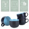 Elanze Designs 24 Oz X-Large Color Pop Mug Set of 4 - Perfect for Coffee, Cereal, Soup, Salad or Ice Cream Bowl, Oversized, Extra-Large Mugs, Ice Blue - 3 of 4