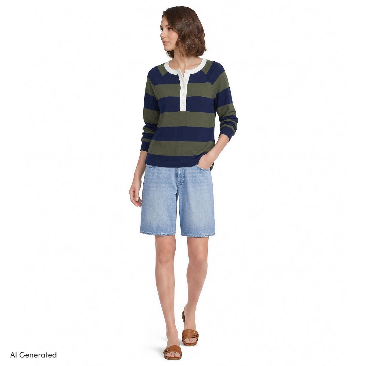 Lands' End Women's Long Sleeve Mariner Henley - thumbnail 8