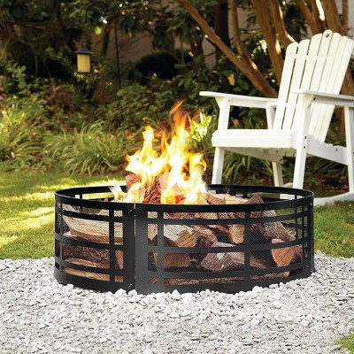 Bestier Fire Pit Ring for Outside, 36" Outdoor Fire Ring, Large Wood Burning Fire Pits Outdoor Fireplace, Bonfire Pit for Camping, Backyard, Patio