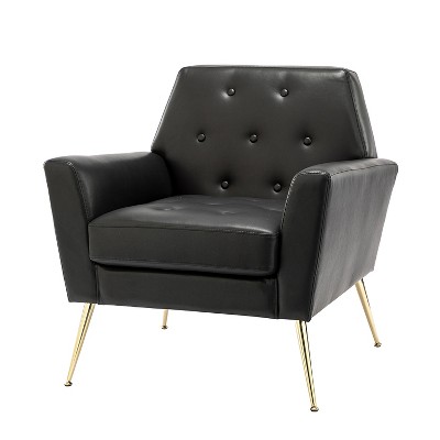 Maris Wooden Upholstered Contemporary Accent Armchair with Button-tufted for Bedroom Living Room  | ARTFUL LIVING DESIGN