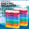 MEDca Weekly Pill Organizer, Four Times-a-Day, Pack of 2 Dispensers with Stackable AM/PM Compartments - 2 of 4