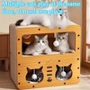 Hrinhom 17.7"W 2-Storey Wood Cat Villa with Scratching Boards+4 Toy Pendants - 3 of 4