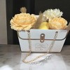 Glow Grace Decorative Flower Candle Gift Box Set, Scented Wax Roses with Gold Chain Handle, White Basket - 2 of 4