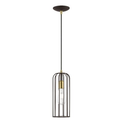 Livex Lighting Glenbrook 1 - Light Pendant in  Bronze/Antique Brass