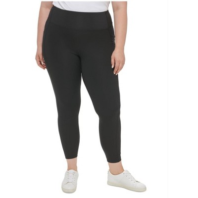 Calvin Klein Womens Solid Side Pocket Pull On Stretch Compression Athletic Pants