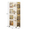 4-Tier Rolling Storage Bookcase with Wheels, Large Capacity Storage bins, Mobile Multifunction Utility Rolling Storage Organizer, Mobile Shelf - 4 of 4