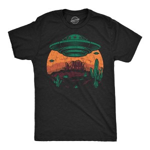 Mens Funny T Shirts Desert UFOs Sarcastic Alien Graphic Novelty Tee For Men - Crazy Dog Men's T Shirt For Astronauts - 1 of 4