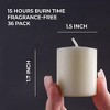 15 Hour Votive Candles Set of 36 - Ivory Candles Perfect as Wedding Candles or Emergency Candles - 1.5x1.7 inch Unscented Ivory Votive Candles - 2 of 4