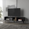 63" Particle Board 3-Shelf TV Stand with 2 Doors and Open Storage for Living Room and Bedroom - 2 of 4