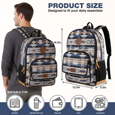 Wrangler Serape Blanket Backpack for Men & Women, Classic Casual Daypack for Travel with Padded Laptop Sleeve — фото 4