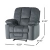 42.5" Wide Manual Recliner Armchair with Plush Fabric & Dual Cup Holders, Contemporary Lounge Chair for Living Room-3irtyhousy - 4 of 4