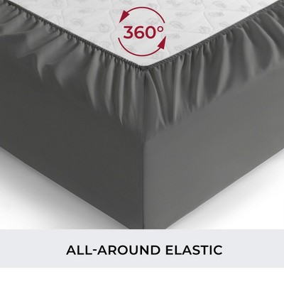 Gray Full Deep Pocket Microfiber Fitted Sheet