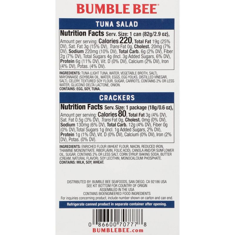 Bumble Bee Tuna Salad with Crackers Snack Kit - 3.5oz, 2 of 7