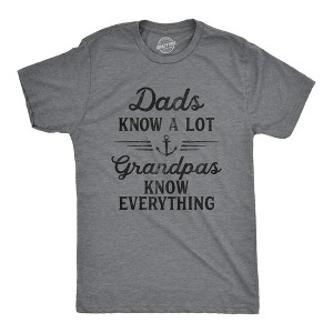 Mens Dads Know A Lot Grandpas Know Everything T Shirt Funny Fathers Day Tee - Crazy Dog Men's T Shirt - 1 of 4