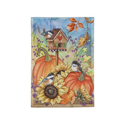 Evergreen Garden Flag Autumn Greetings Suede Double Sided Indoor Outdoor Decor 18" x 12.5"