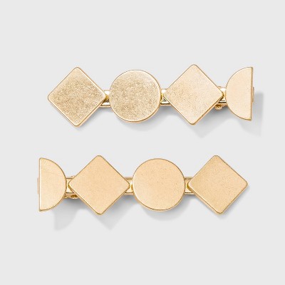 Geometric Worn Gold Salon Clip Set - Universal Thread™ Gold