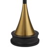 Possini Euro Design Piazza Modern Torchiere Floor Lamp with Riser 77" Tall Black Brass Metal White Glass Shade for Living Room Bedroom Office House - 3 of 4
