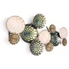 HomeRoots 33" X 60" Bronze Gold and Silver Metal Round Disc Hanging Dimensional Sculpture - 3 of 4