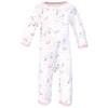 Hudson Baby Infant Girl Cotton Coveralls 3pk, Glitter Unicorn - 4 of 4