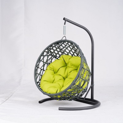 LAOTIES Cat Swing Bed with Stand and Cushion,Indoor Rattan Wicker Egg Chair Hammock for Cats,Small Dogs And Other Small Pets