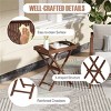 SEVOBAL Folding TV Tray Table Contemporary Side Table with Removable Tray Top for Food Serving Decor Meals Portable, Brown, 85.8"*40.8"*10.5" - 4 of 4