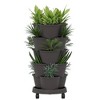 VECELO 5-Tier Vertical Garden Planter, Self Watering Stackable Planter with Wheels for Strawberries, Flowers, Vegetables, Set of 1/2 - 2 of 4