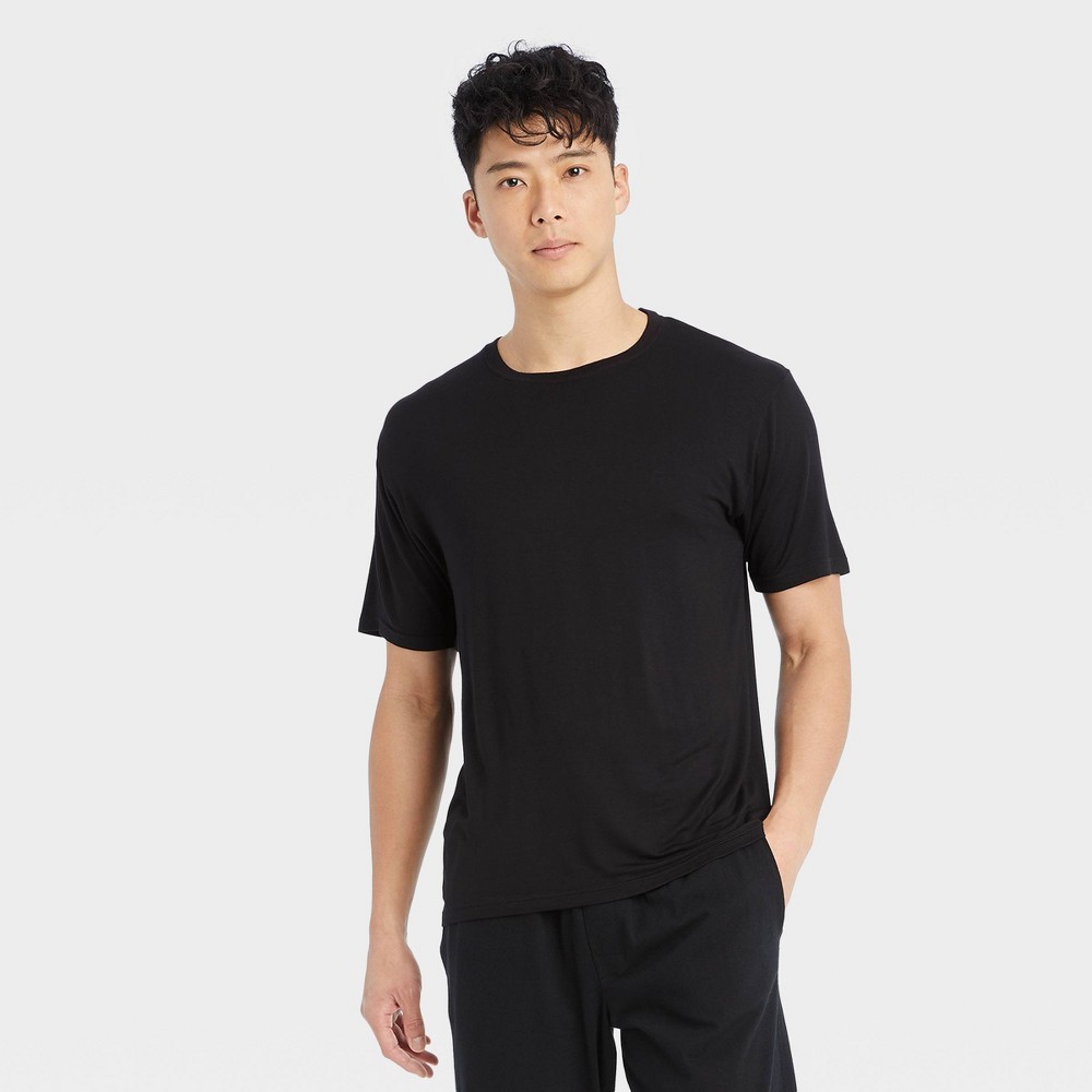 Photos - Other Textiles Hanes Premium Men's Modal Sleep Pajama T-Shirt - Black L night