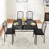 VECELO 5 Pieces Sets, Industrial Counter Height Tabletop with Bar Stools, Rectangle Breakfast Table and Chairs for Dining - image 2 of 4