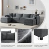 YOOCOZZ Double-Cushion Chenille Sectional Sofa with 2 Movable Ottomans and Armrest Pillows - 4 of 4