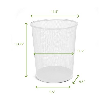 White Stainless Steel Mesh Office Trash Can